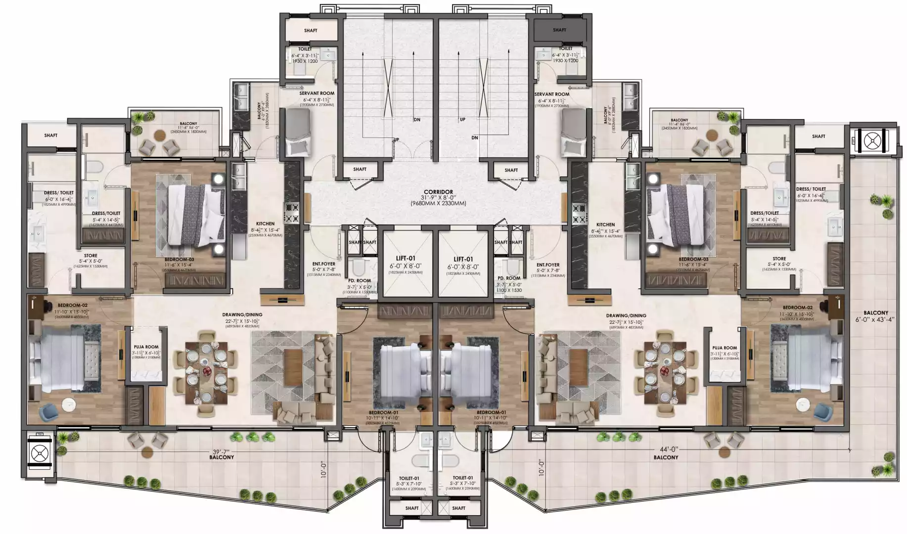 Block 9 luxury apartment floor plan